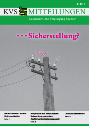 Abbildung des Titels der KVS-Mitteilung, Ausgabe } 04/2015