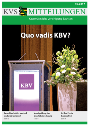Abbildung des Titels der KVS-Mitteilung, Ausgabe } 03/2017