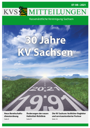 Abbildung des Titels der KVS-Mitteilung, Ausgabe } 07/2021