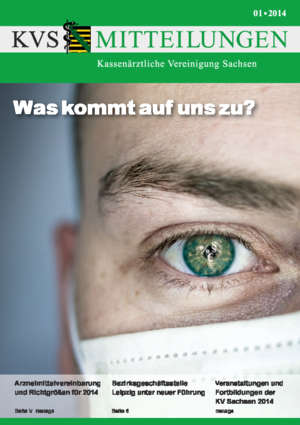 Abbildung des Titels der KVS-Mitteilung, Ausgabe } 01/2014